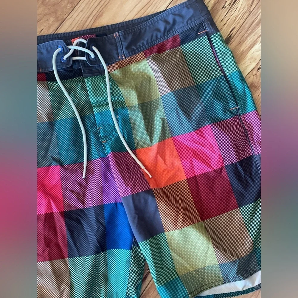 American Eagle Outfitters Colorful Plaid Swim Shorts